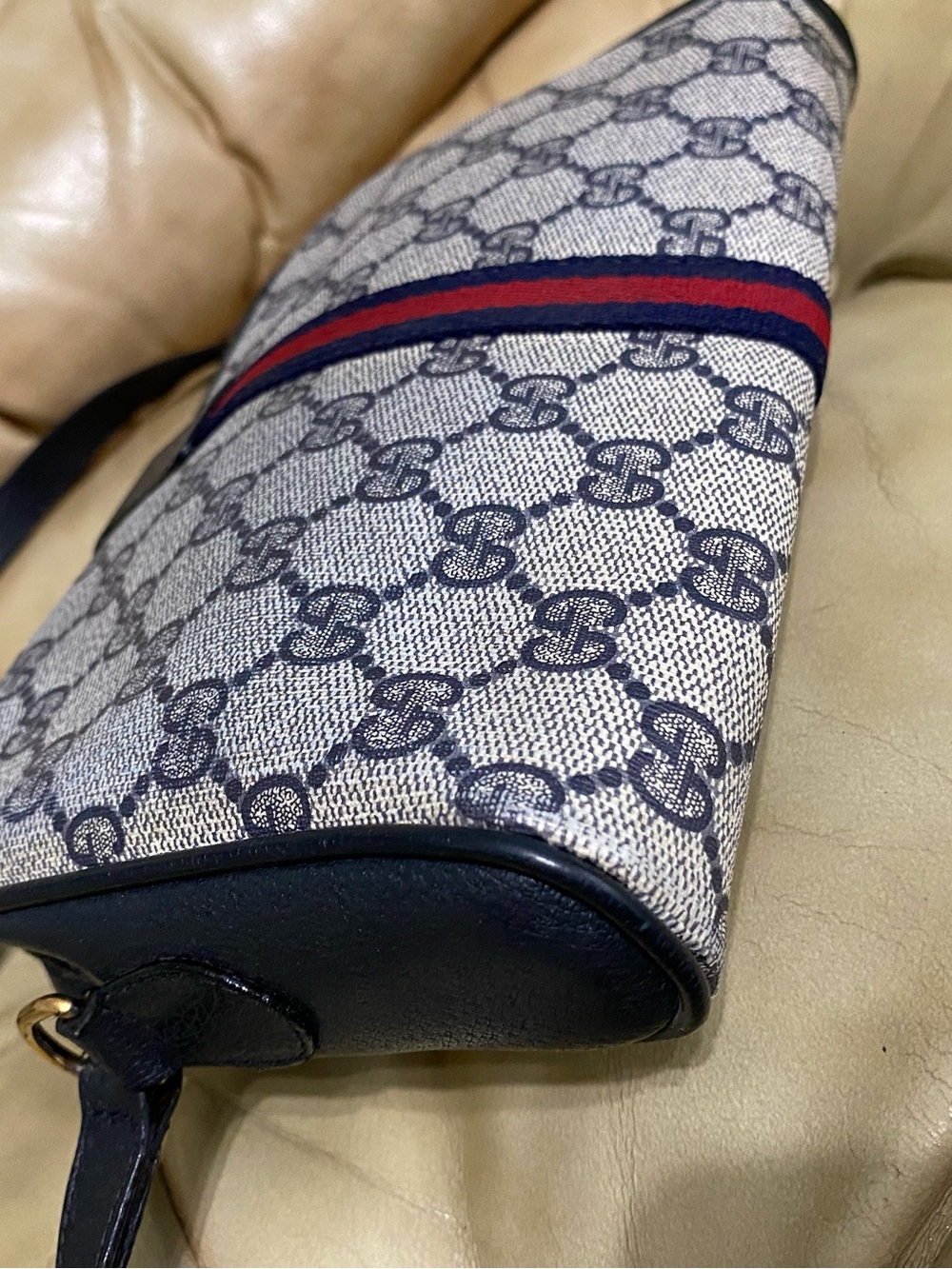 Gucci Vintage Crossbody Small Bag GG Web Stripe Authentic - Picture 8 of 16